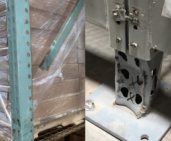Defective pallet rack